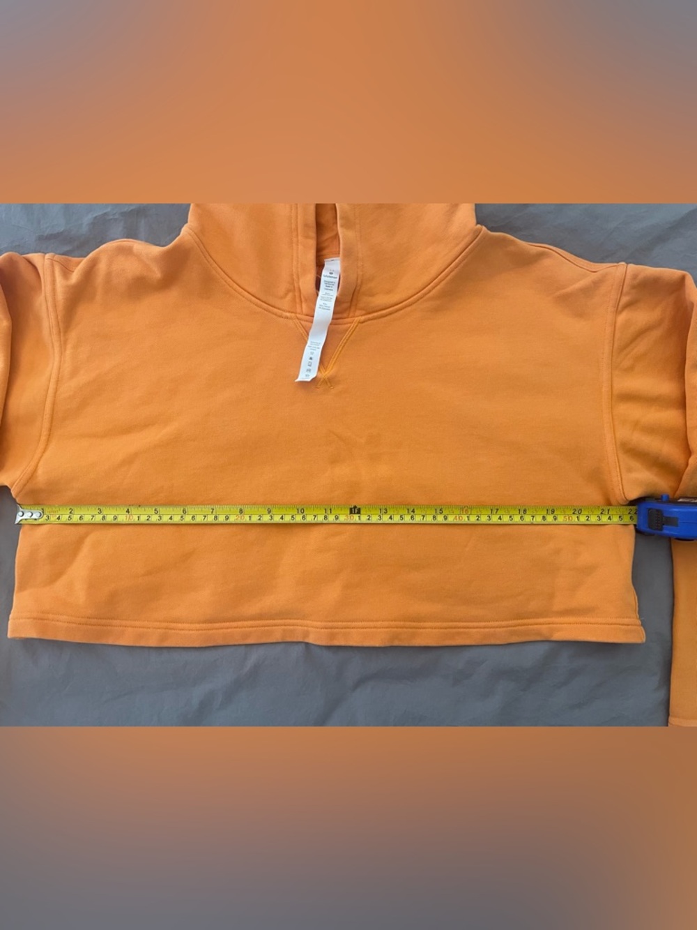 Lululemon Relaxed Cropped Hoodie Size 12 Mango Orange Cotton EUC - Picture 4 of 7